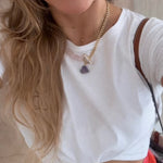 Choker corazón Lila cuarzo.