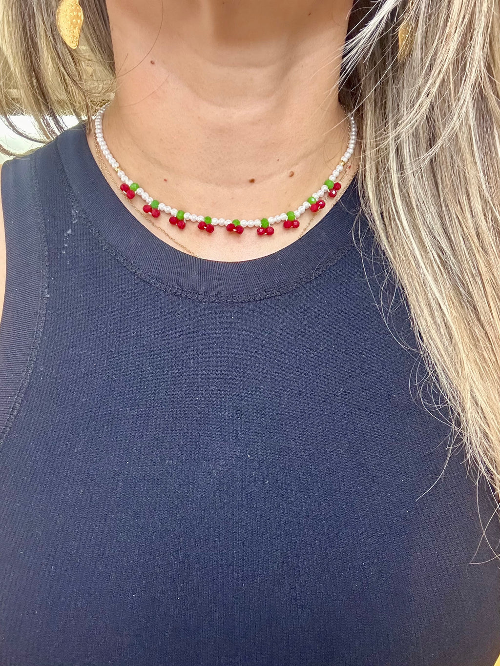 choker mini Cerezas en Perla