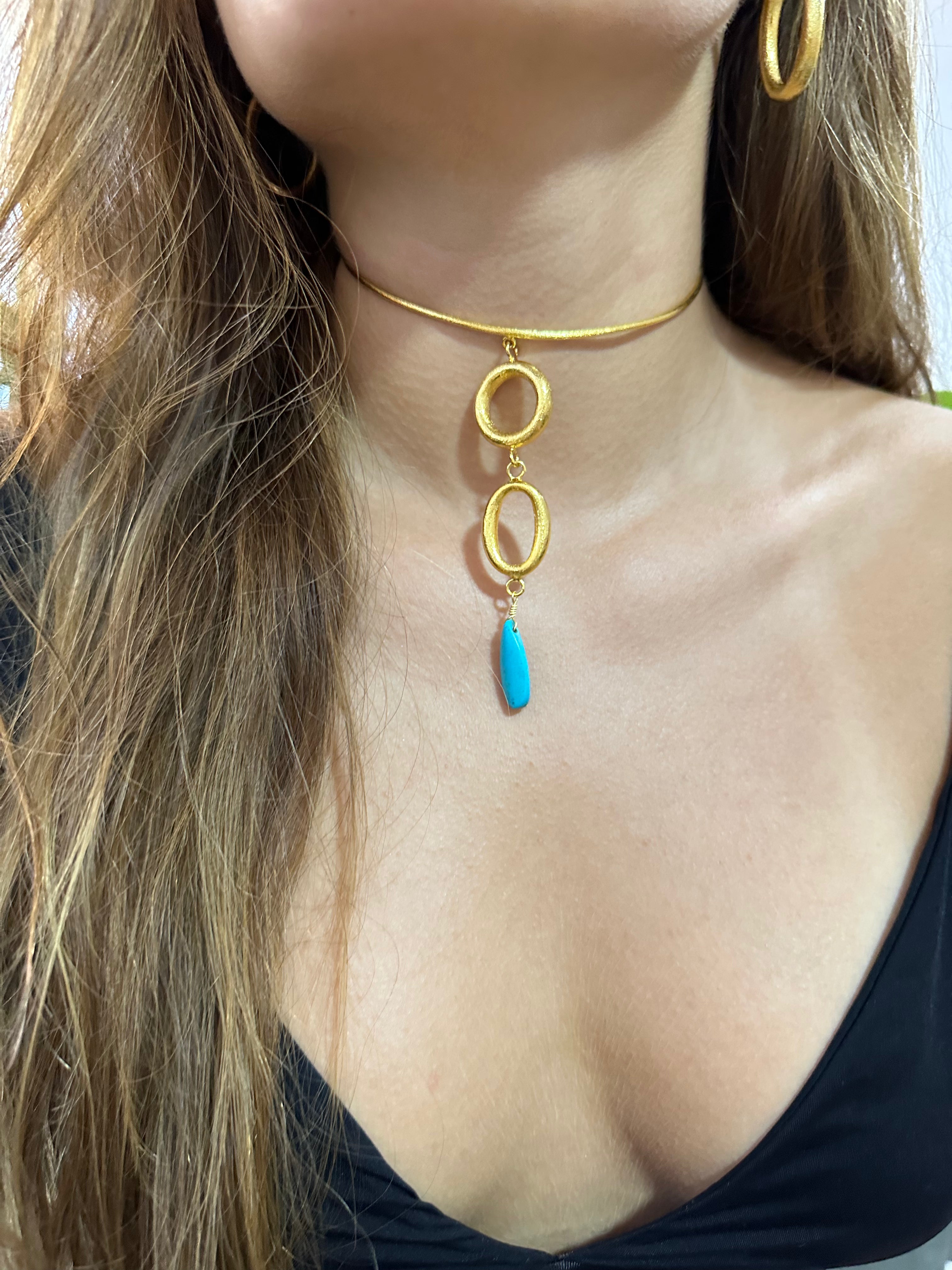 choker ovalo y círculo (cambia color de la piedra)