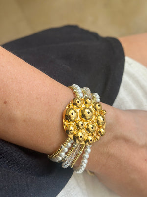 Brazalete Esferas ( Elige  color de piedras)