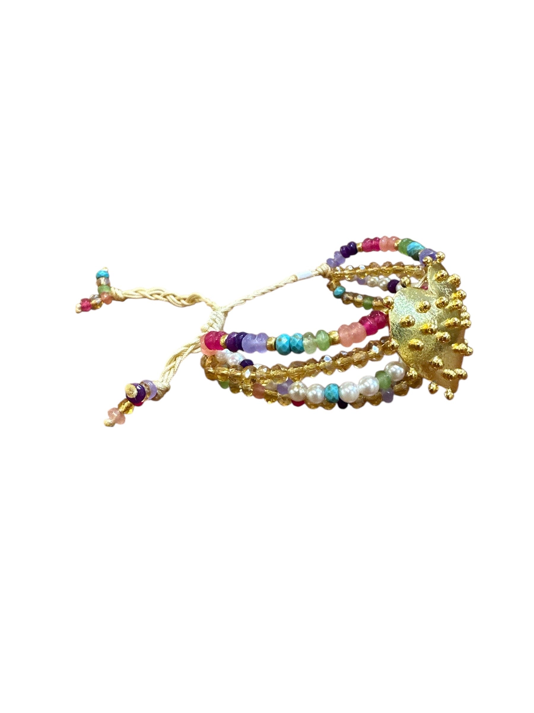 Brazalete Corazón Dots y Agatas