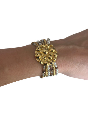 Brazalete Esferas ( Elige  color de piedras)