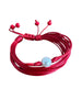 Pulsera Multihilos Perla Rojo