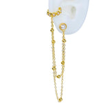 Earcuff perlas y Cadena  y topo
