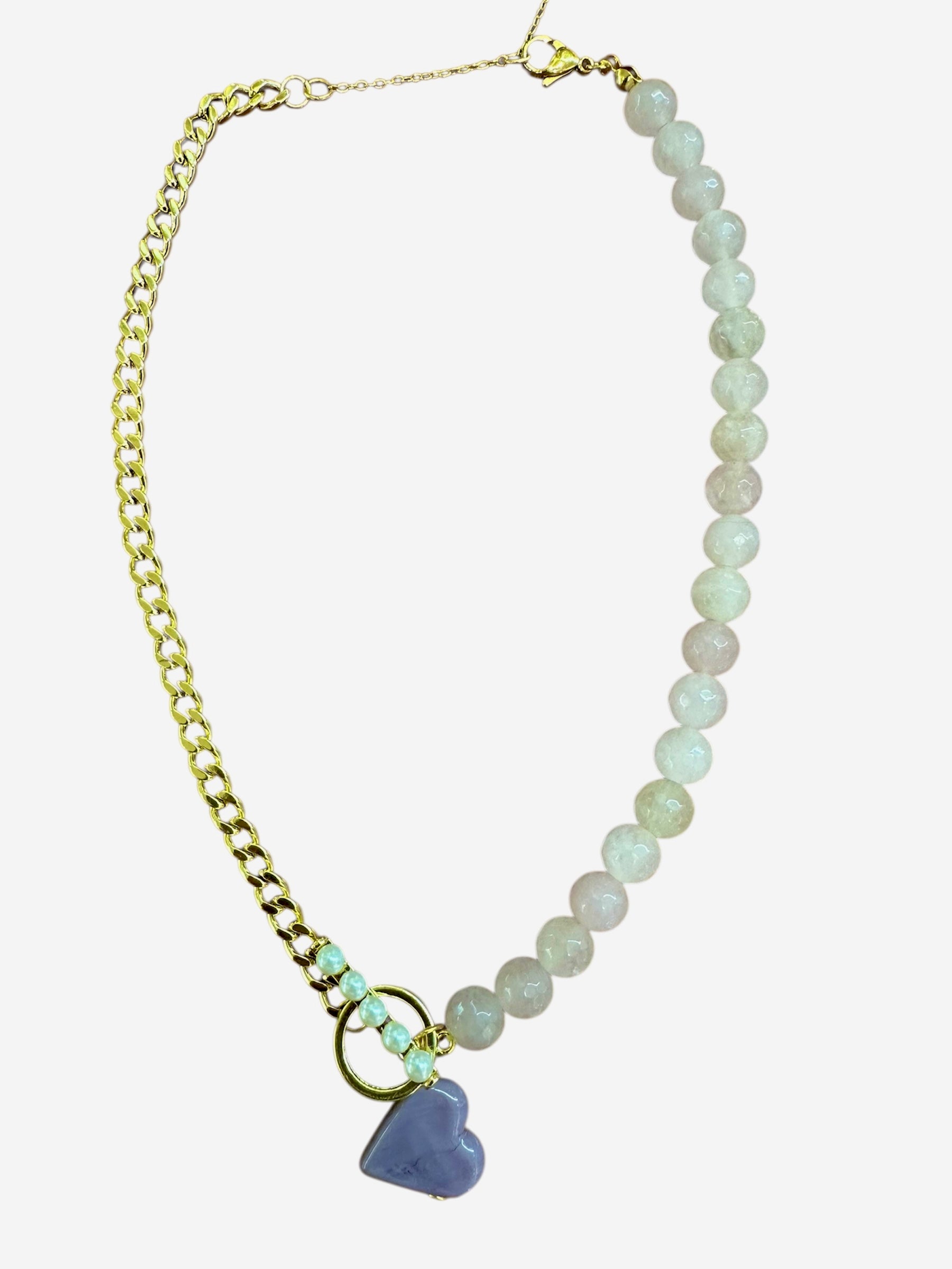 Choker corazón Lila cuarzo.