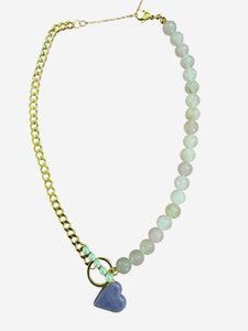 Choker corazón Lila cuarzo.
