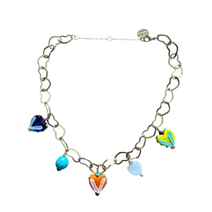 Cadena maxi corazones colores