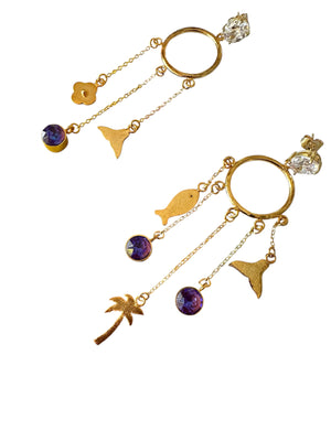Aretes Caribe y destello (elige color)