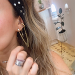 Earcuff perlas y Cadena  y topo