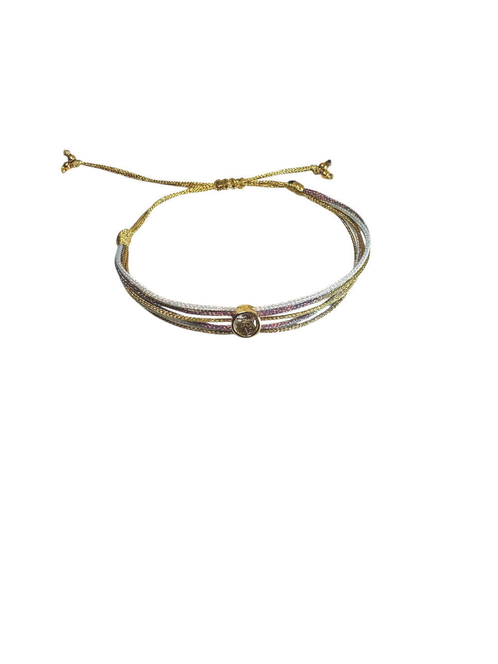 Pulsera hilos dije circon Redondo